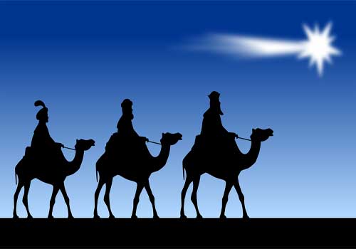 Christmas card with Wise Men